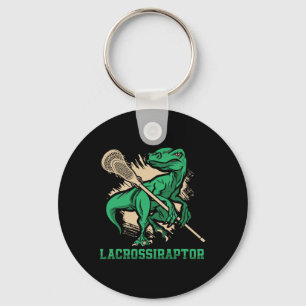 Lacrossiraptor Lacrosse Player Lax Lover Sport Din Key Ring