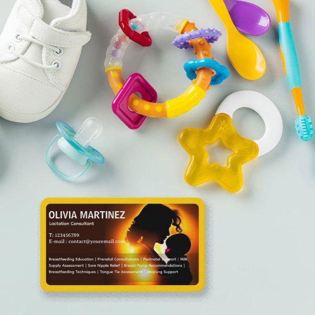 Lactation  Bilingual English Spanish Business Card (Lactation Consultant)