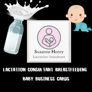 Lactation Consultant Breastfeeding Leche Baby Square Business Card