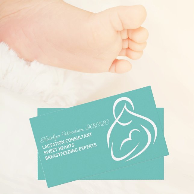 Lactation Consultant Breastfeeding Teal Doula Business Card (Creator Uploaded)