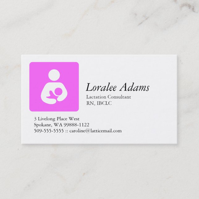 Lactation Consultant Business Card (Front)