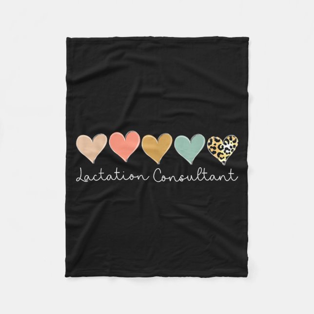 Lactation Consultant Leopard Heart, Valentine's Da Fleece Blanket (Front)