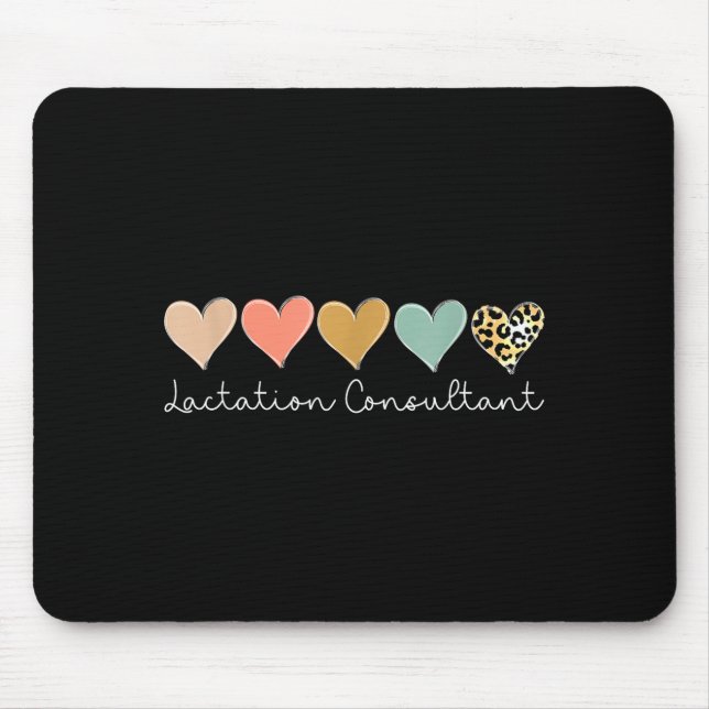 Lactation Consultant Leopard Heart, Valentine's Da Mouse Mat (Front)