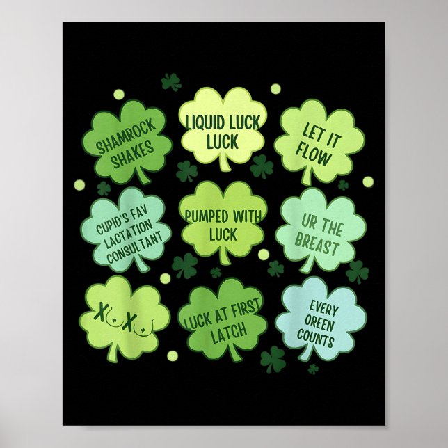 Lactation st patrick day breastfeeding consultant poster (Front)