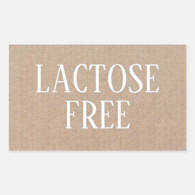 Lactose Free Allergy Safe Culinary Rectangular Sticker (Front)