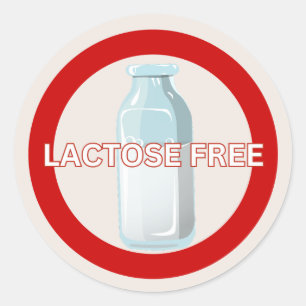 Lactose Free Food Allergy Alert Classic  Round Sticker