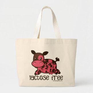 Lactose Free Pink Cow Large Tote Bag