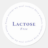 Lactose-Free Request Sticker, White - Navy