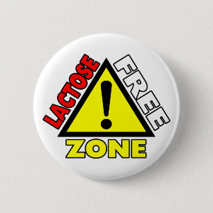 Lactose Free Zone (Dairy Free) 6 Cm Round Badge