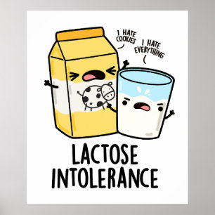 Lactose Intolerance Funny Milk Pun Poster