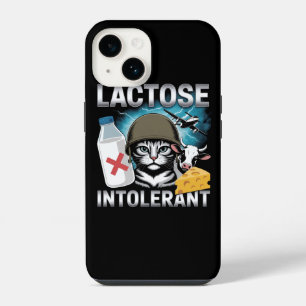Lactose Intolerant Cat Funny Milk Cheese Cow iPhone 14 Case