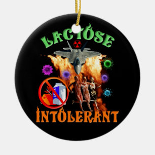 Lactose Intolerant Ironic Sarcastic Halloween Crin Ceramic Tree Decoration