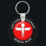 lactose intolerant key ring<br><div class="desc">Lactose intolerant medical alert keychain</div>