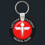 lactose intolerant key ring<br><div class="desc">Lactose intolerant medical alert keychain</div>