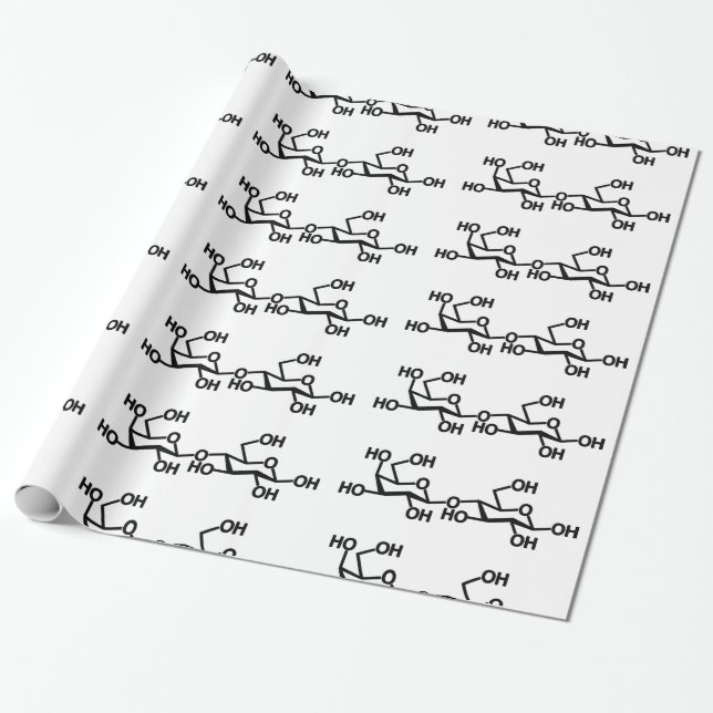 Lactose Milk Structure Wrapping Paper (Unrolled)