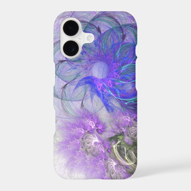 Lacy Abstract Flowers Purple Blue Digital Art (Back)