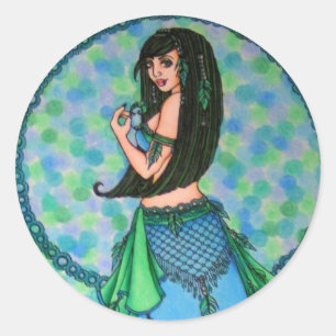 Lacy Belly Dancer Classic Round Sticker