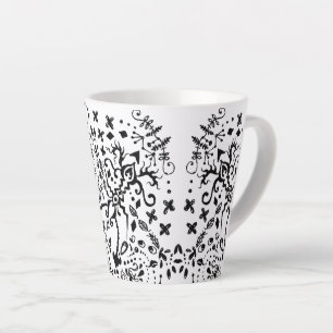 Lacy Black Doodle Latte Mug