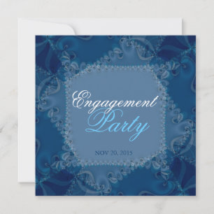 Lacy Blue Dream Engagement Invitations