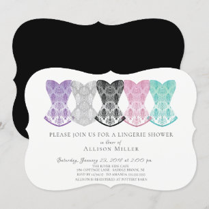 Lacy Corsets Lingerie Shower Invitation