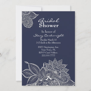 Lacy Floral Henna Mandala Bridal Shower Invitation