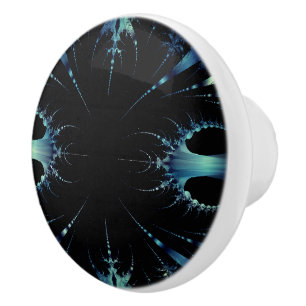 Lacy Fractal Black and Blue Face Knob