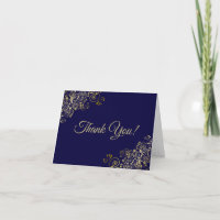 Lacy Gold Frills Elegant Navy Blue Wedding Photo