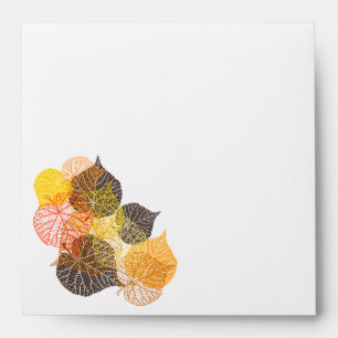 Lacy golden brown autumnal leaves Square Envelope