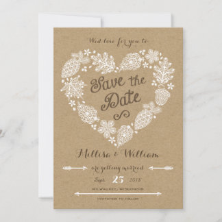 Lacy Leaves - Fall in Love Save the Date