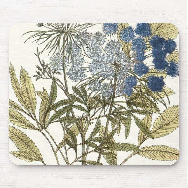 Lacy Leaves - Flowers and Greenery Mouse Mat (Front)