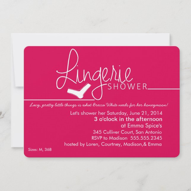 Lacy, Little Lingerie Shower Invitation (Front)