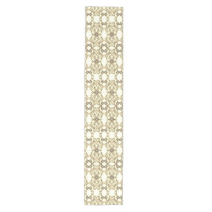 Lacy Look of Flowers Golden Sepia Medium Table Runner
