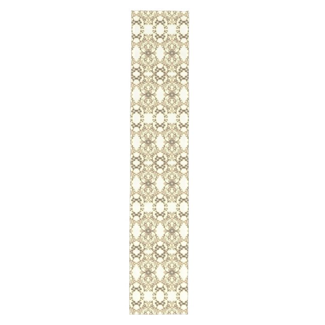 Lacy Look of Flowers Golden Sepia Medium Table Runner (Front)