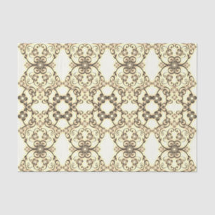 Lacy Look of Flowers Golden Sepia Tissue Paper