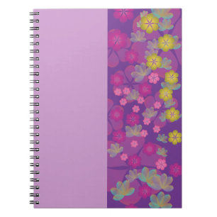 Lacy Lotus Purple Half Stripe Notebook
