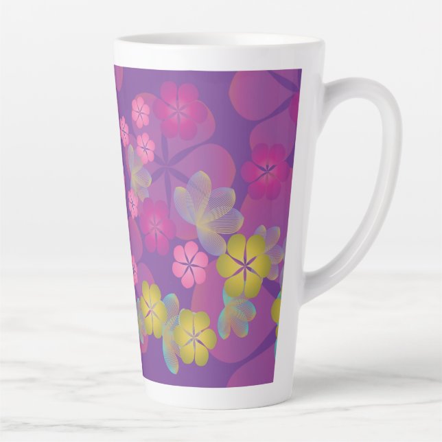 Lacy Lotus Purple Latte Mug (Right)