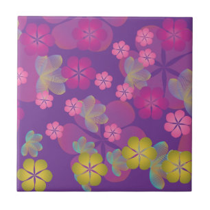 Lacy Lotus Purple Tile