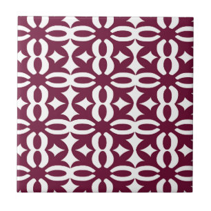 Lacy Maroon Victorian Print Tile