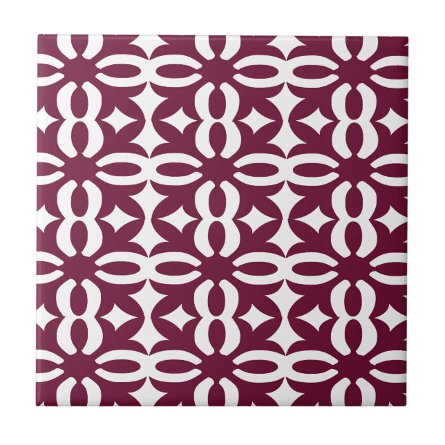 Lacy Maroon Victorian Print Tile (Front)