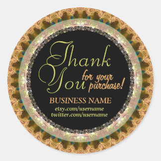 Lacy Mocha Business Thank You Sticker