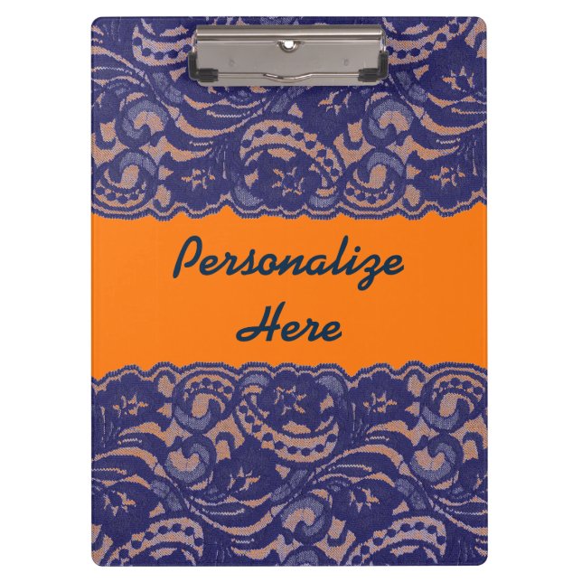 Lacy Orange & Blue Clipboard (Front)