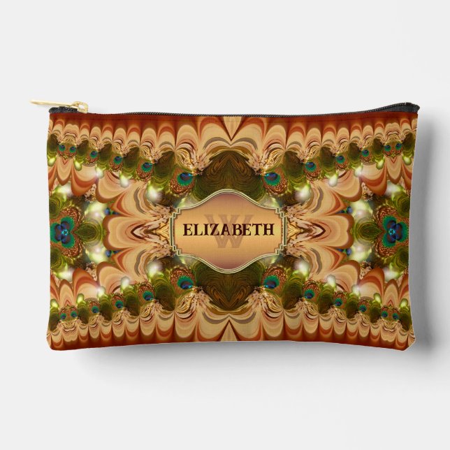 Lacy Peacock Ruffles Custom Name Bags (Front)