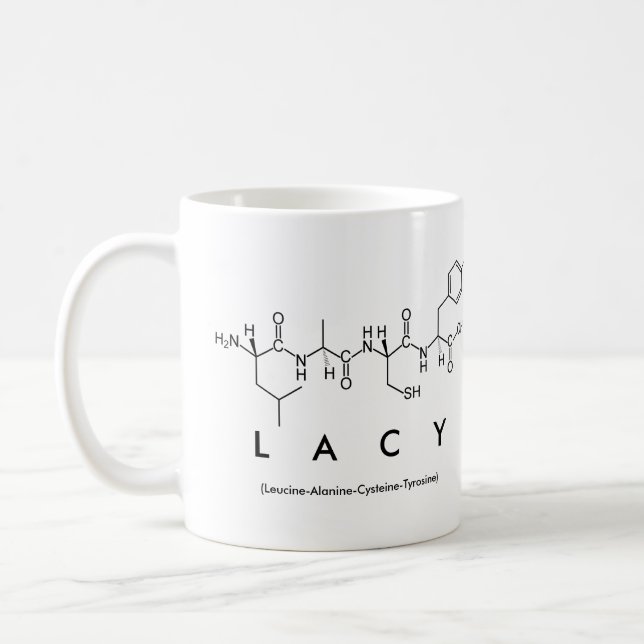 Lacy peptide name mug (Left)