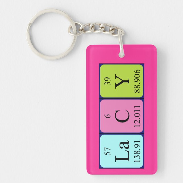 Lacy periodic table name keyring (Front)