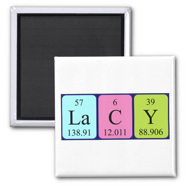 Lacy periodic table name magnet (Front)