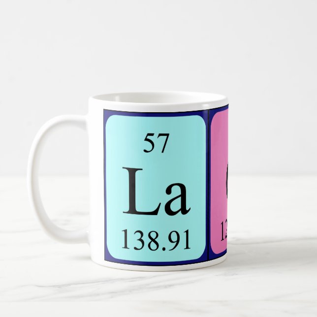 Lacy periodic table name mug (Left)