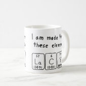 Lacy periodic table name mug (Front Right)