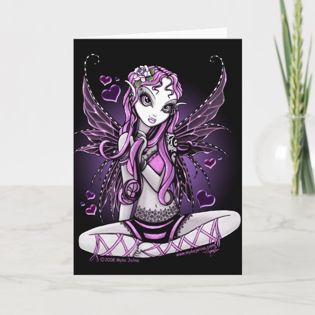 Lacy Pink Fairy Valentines Day Card (Front)