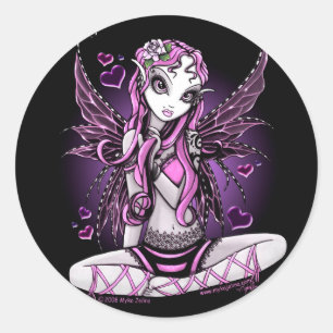 Lacy Pink Fairy Valentines Day Stickers