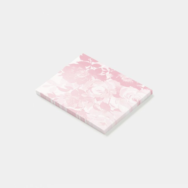 Lacy pink flower post-it notes (Angled)